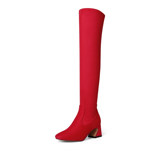 Stretch Thigh High Boots Women s Chunky Boots Dream Pairs